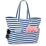 Strandtasche XXL Familie Große Beach Bag Badetasche mit Reißverschluss Shopper...