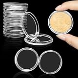BLMHTWO 10 StüCk MüNzkapseln, MüNzen Aufbewahrung 40mm Rund Klar MüNzkoffer...