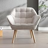 chairus Gepolsterter Armlehnensessel Leinen Einzelsofa Loungesessel für...