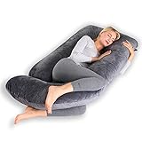 CALIYO Schwangerschaftskissen J Form,Stillkissen XXL-SeitenschläFerkissen mit...