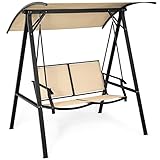 COSTWAY Hollywoodschaukel mit verstellbarem Dach, 2-Sitzer Gartenschaukel,...