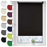Verdunkelungsrollo Klemmfix ohne Bohren 90cm x 130cm Schwarz Verdunklungsrollo...