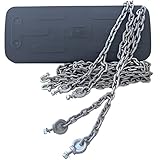 Stabiler Schaukelsitz 440 x 175 mm, aus Gummi, mit Kette 2 m, grau, für...