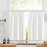 TOPICK Scheibengardine Bistrogardine Weiß Vorhang Fenstervorhang...