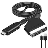 Powice Scart auf HDMI Adapter, Konverter Scart HDMI 1080P mit Scart...