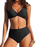 Ekouaer Bikini Damen Set Bauchweg Neckholder Zweiteiliger Badeanzug Swimsuit...