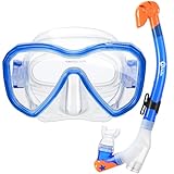 Dorlle Kinder Schnorchelset Tauchset Schnorchelmaske mit 3-Kanal Premium Dry...