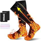 Beheizbare Socken, Dicke Heizsocken mit 2×5000mAh 5V Akku, 4 Stufen Heizung...