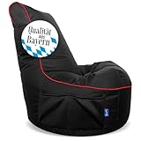 Bruni Cockpit – schwarzer Gaming-Sitzsack zum Zocken mit Lehne und Fach,...