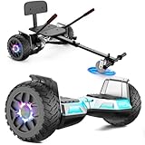 Hoverboard with Seat, All-Terrain Hoverboard with Hoverkart, 8.5 Inch Go-Kart...