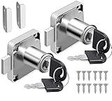 Litensh 2PCS Cam Lock 22mm, Sicherheits Schrankschloss mit Schlüssel,...