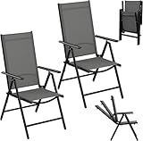 eSituro 2er Gartenstuhl Hochlehner Klappbar 7-Fach Verstellbare Rückenlehne...