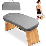 Hihealer Meditationsbank – Klappbare Ergonomische Bambus-Meditationsbank mit...