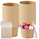 50 Stück Umweltfreundliche Universal Karton Eisbecher, 240ml Eisbecher aus...