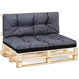 Amazinggirl Palettenkissen Outdoor Kissen Set: Rückenkissen 40x120 cm und...