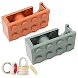 LINGJIA 2 Stück Klebebandspender, Klebebandabroller, Tischklebebandabroller,...