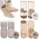 Simpeak 3 Paar Socken Baby, ABS Socken Baby Anti Rutsch, Rutschfeste Babysocken...