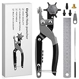 Diyife Leder Locher mit Ablagefach, Schwer Lochzange für Leder,...