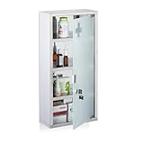 Relaxdays Medizinschrank, 4 Fächer, HBT: 57 x 27 x 12 cm, abschließbarer...