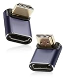 2 Stück 8K HDMI Winkelstecker 90 Grad Adapter, HDMI 2.1 Winkel Adapter 48Gbps...