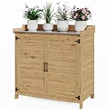 Bealife Pflanztisch mit Unterschrank, Gartenschrank mit Arbeitsplatte mit 1...