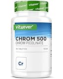 Chrom aus Chromium Picolinate - Extra hochdosiert 500 mcg Chrom pro Tablette -...