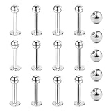 Gojewen 12er Lippenpiercing Stecker 1,2mm Chirurgenstahl Piercing Lippe Labret...