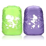 2 Stück Regenschutz Rucksack, 35L Regenschutz Schulranzen, Reflektierender...
