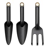 Fiskars Gartenwerkzeuge-Set, 3-teilig, Blumenrechen, Blumenkelle und...
