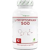 L-Tryptophan 500 mg - 300 vegane Kapseln - Reine Aminosäure aus pflanzlicher...