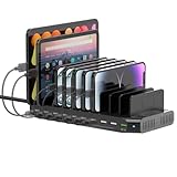 SUIDEK Ladestation mit 10 Anschlüssen für mehrere Geräte, 60W Ladestations...