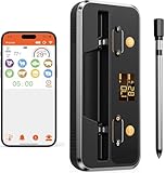 Fleischthermometer Kabellos, Apkezel Bluetooth Grillthermometer mit App, IP67...