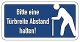 Aufkleber Hinweis „Gehhilfe – Bitte eine Türbreite Abstand halten“ Schild...