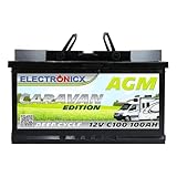 ELECTRONICX AGM Deep-Cycle-Batterie 12V 100Ah C100 Caravan Edition –...