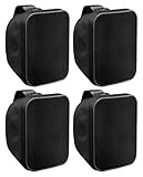 Pronomic 4X OLS-5 BK DJ PA Outdoor-Lautsprecher für Garten, Terrasse,...