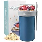 Bugucat Müslibecher to Go 760ml+230ml,Praktischer Joghurtbecher to Go Müsli to...