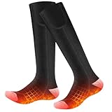 Beheizte Socken, Johelitt 2×4000 mAh Rechargeable Beheizbare Socken mit 3 Wärmeeinstellungen Heizsocken Waschbare Heated Socks für Outdoor Skifahren Winter Camping Wandern