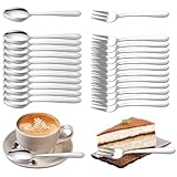 Gohytal Kaffeelöffel und Kuchengabeln Set 24 Stück, Kleine Löffel Edelstahl...