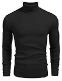 COOFANDY Herren Rollragen Pullover Langarmshirt Feinstrick Sweater Freizeit Slim...