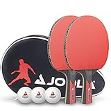 JOOLA Tischtennis Set Duo Carbon 2 Tischtennisschläger + 3 Tischtennisbälle +...