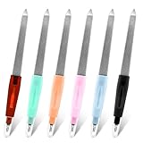 6 Stück Metall Schwert Nagelfeilen 2-IN-1 Saphir Nagelfeilen Edelstahl...