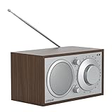 Linsar Radio in zeitlosem Holz-Design, Analoge Einstellung AM/FM, Eingebauter...