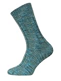 HomeOfSocks Ein Paar 100% Wollsocken Herren Und Damen - Extra Dicke Warme Schurwolle Natürliche Regulierung Der Fußtemperatur Strapazierfähig | Petrol Gr. 43-46