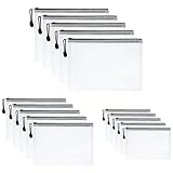 Vicloon Dokumententasche A4+A5+A6, 15pcs Mesh Plastic Zip Bag, Wasserdichte...