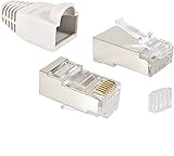 VESVITO 20er Pack RJ45 CAT 6 STP Crimpstecker für CAT6 CAT5e CAT6A...