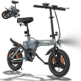ESKUTE F100 E-Bike Klapprad, 14 Zoll Elektrofahrrad mit USB-Ladeanschluss für...