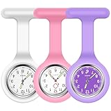 Vicloon Krankenschwester Uhren,3 Pcs Schwesternuhren mit Clip, Dehnbare Silikon...