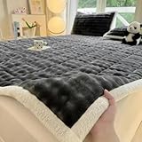 Winter-Matratzenauflage aus dickem, warmem Milchsamt, Doppelbettlaken, faltbar,...