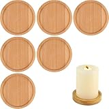 6 Stück Kerzenhalter Holz, Kerzenteller, Kerzenteller Holz, Runde Untersetzer...