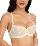 Lemorosy Damen Dirndl BH mit Bügel Push Up Spitze Balconette BH Halbschale...